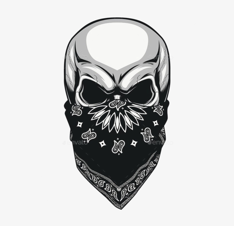 Skull Tattoo Png Image - Skull Bandana Vector - Free Transparent PNG ...