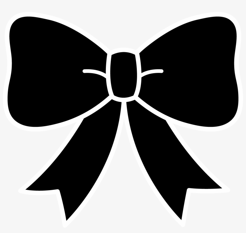 ribbon bow clipart black and white