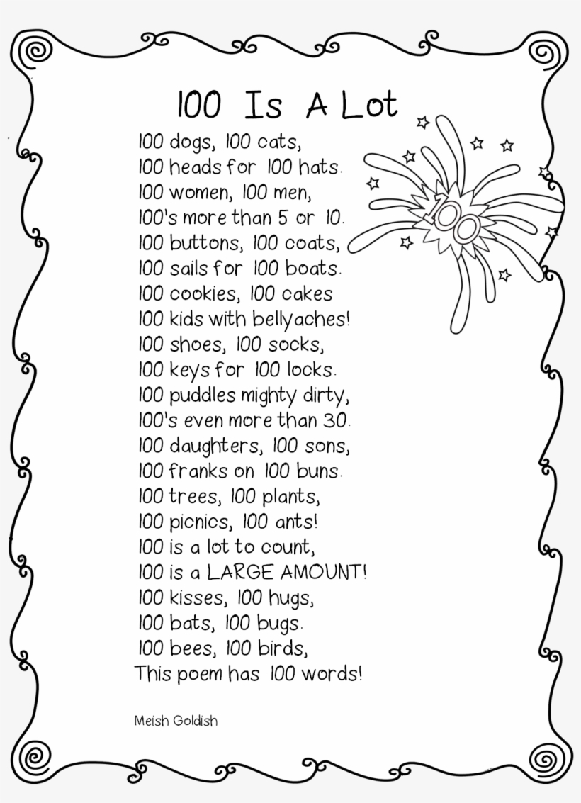 100th Day Poem School Free Transparent Png Download Pngkey