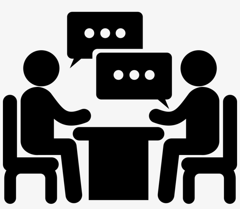 Men Couple Sitting On A Table Talking About Business 2 People Talking