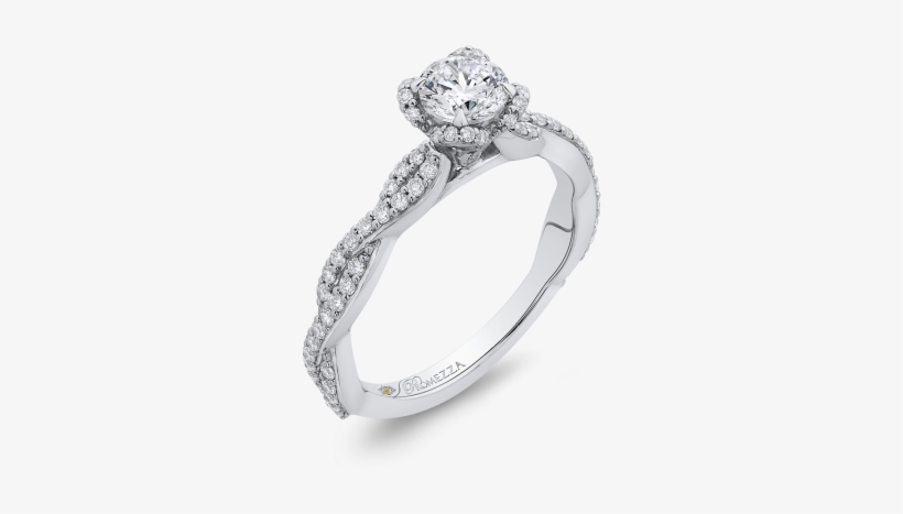14k White Gold Engagement Ring Pr0187ecq 44w - Pre-engagement Ring, transparent png #3986540