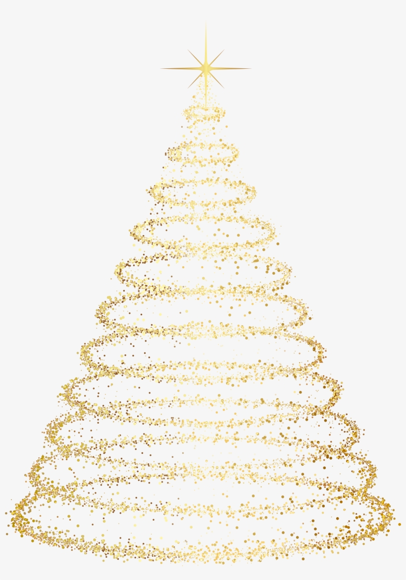 Gold Deco Christmas Tree Transparent Clip Art Image - Christmas Tree Png Transparent Background, transparent png #41701
