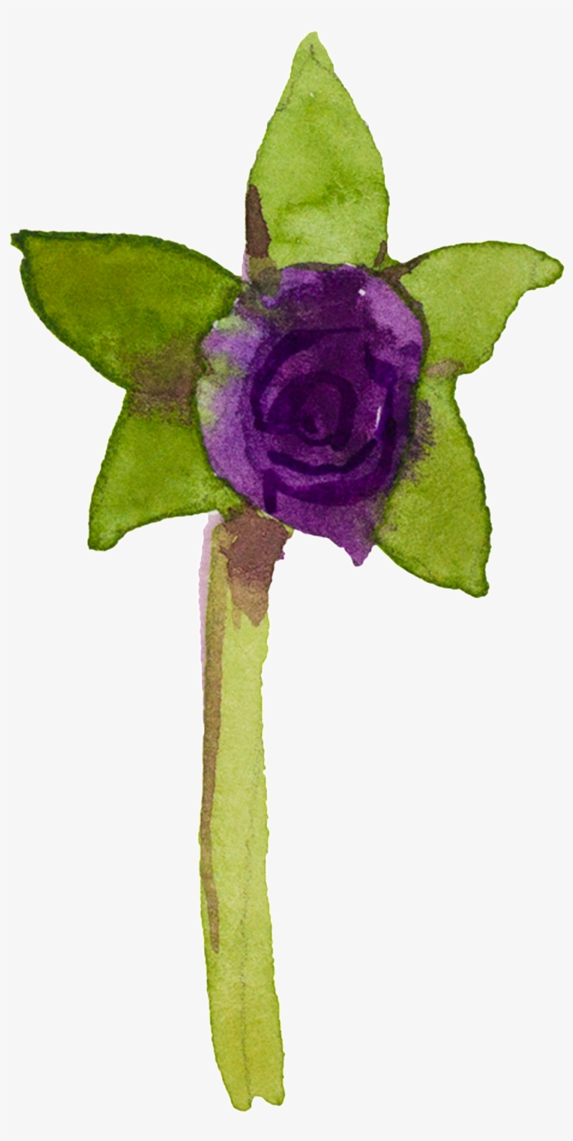 Purple Hand Painted Small Flower Watercolor Transparent - Watercolor Painting, transparent png #43904