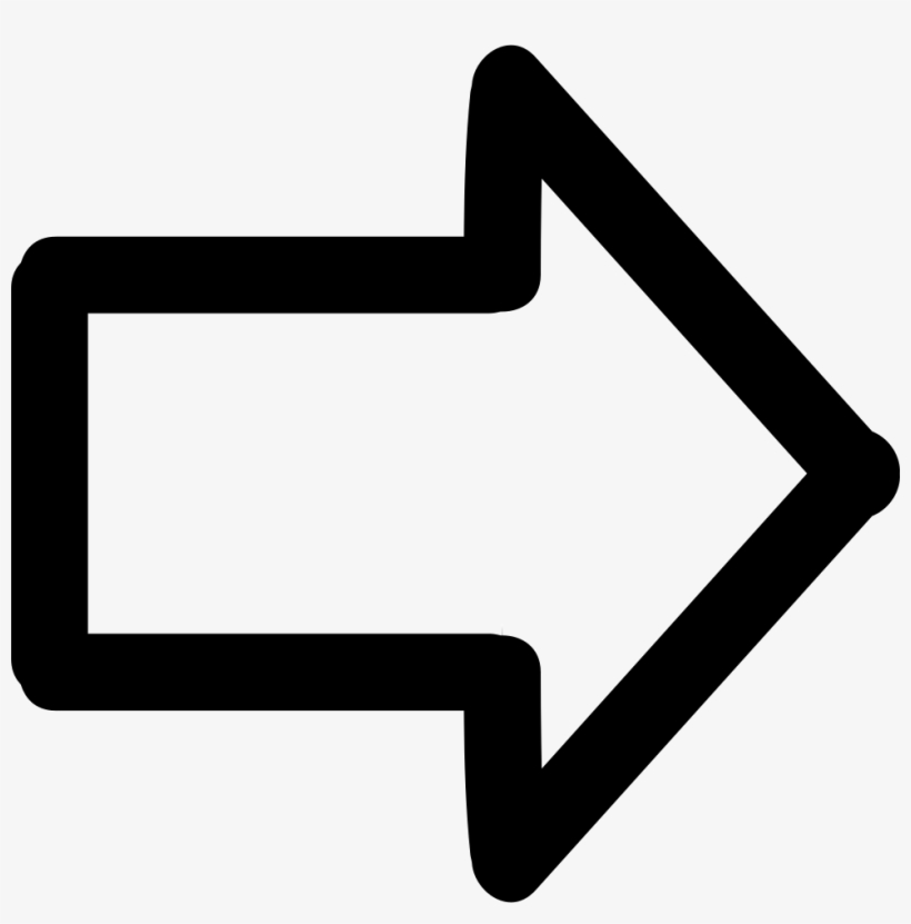 Arrow Pointing To Right Hand Drawn Symbol - White Arrow Pointing Right, transparent png #405355