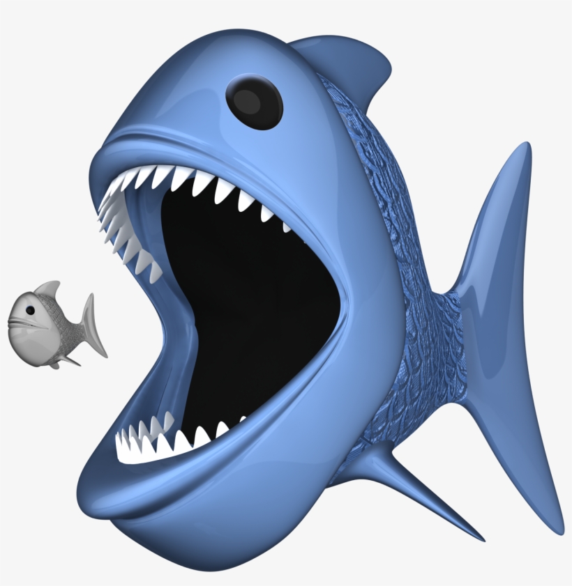 "do You Want To Be A Small Fish, Or A Big Fish" - Big Fish Eating A Small Fish Clip Art, transparent png #4002788