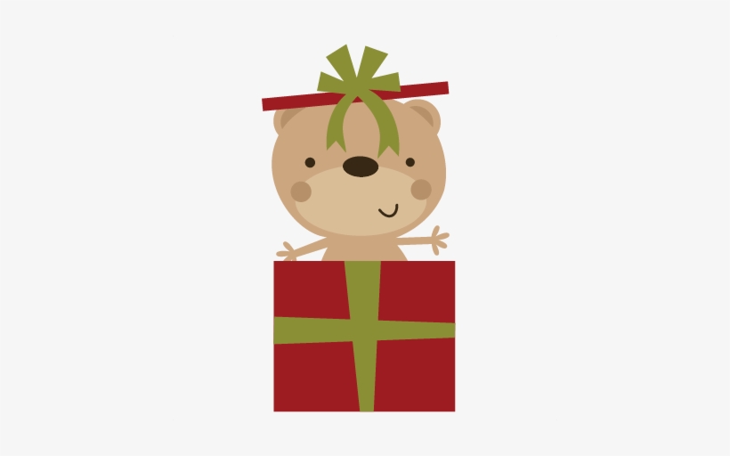 Download Bear In Present Svg File For Scrapbooking Christmas Christmas Bear Png Free Transparent Png Download Pngkey