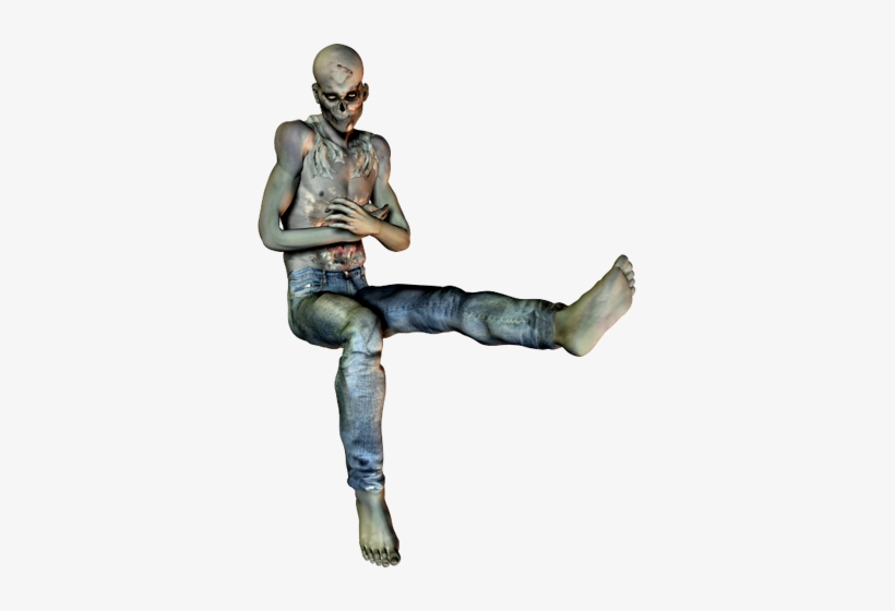 Zombie-089 - Sitting, transparent png #4054346