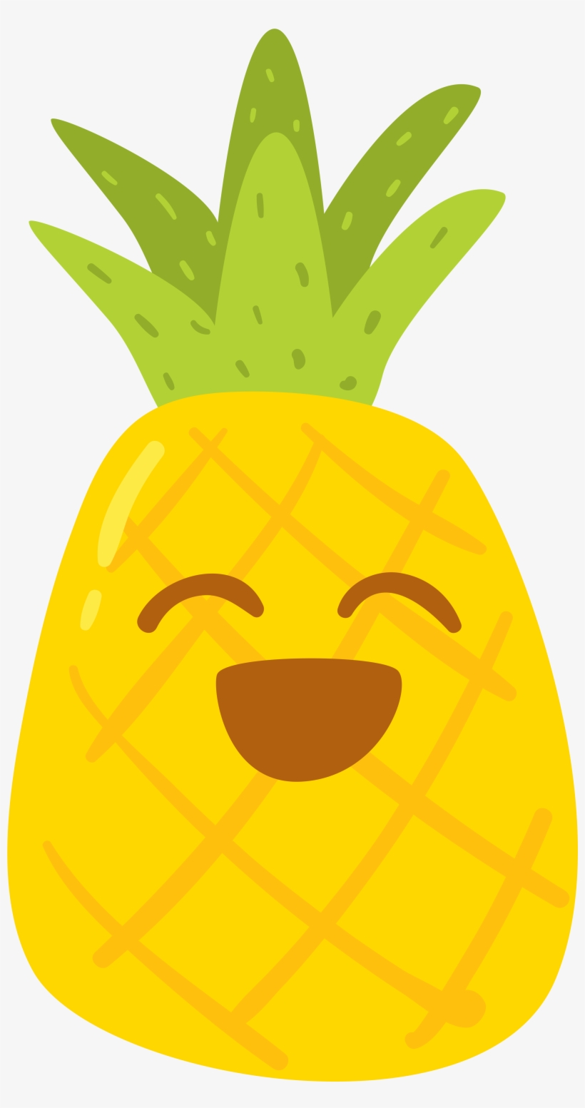 Hand Drawn Cartoon Cute Pineapple Decoration Vector - สับปะรด การ์ตูน Png, transparent png #4077453