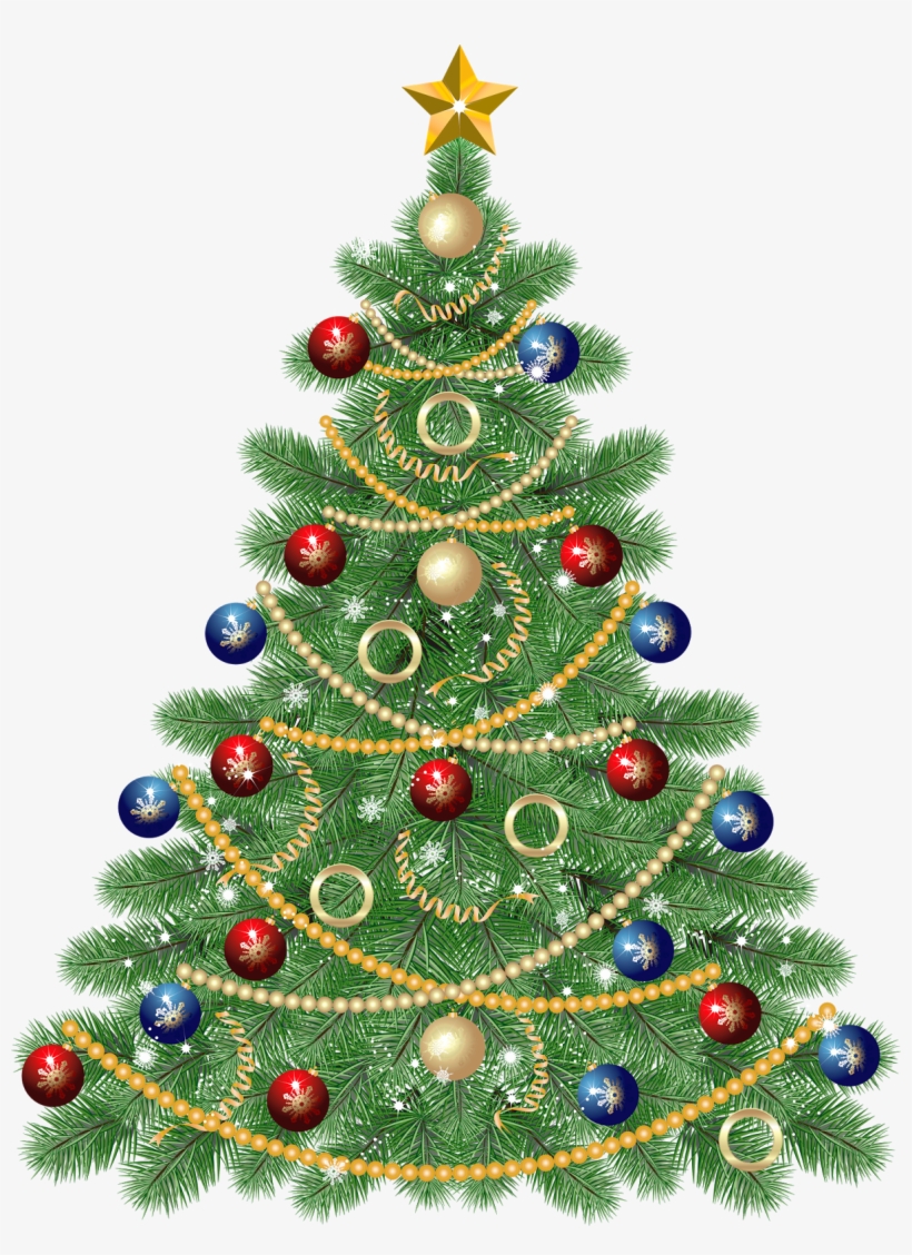 Large Transparent Christmas Tree With Star Clipart - Clipart Christmas Tree, transparent png #411949