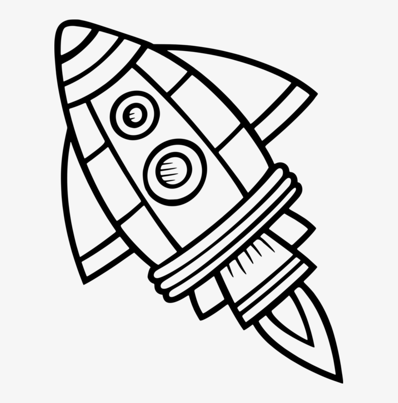 Spacecraft Drawing Black And White Rocket Computer - Clip Art Space