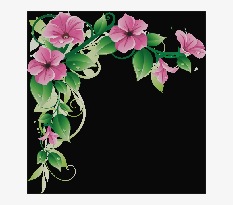 Pink Flowers Borders Clipart - Free Transparent PNG Download - PNGkey