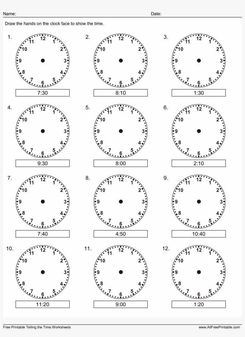 clock face template for kids