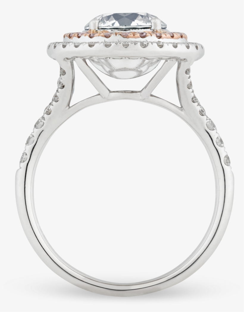 Fancy Very Light Grey Diamond Ring, - White Gold Ring Rose Gold Halo, transparent png #4232796