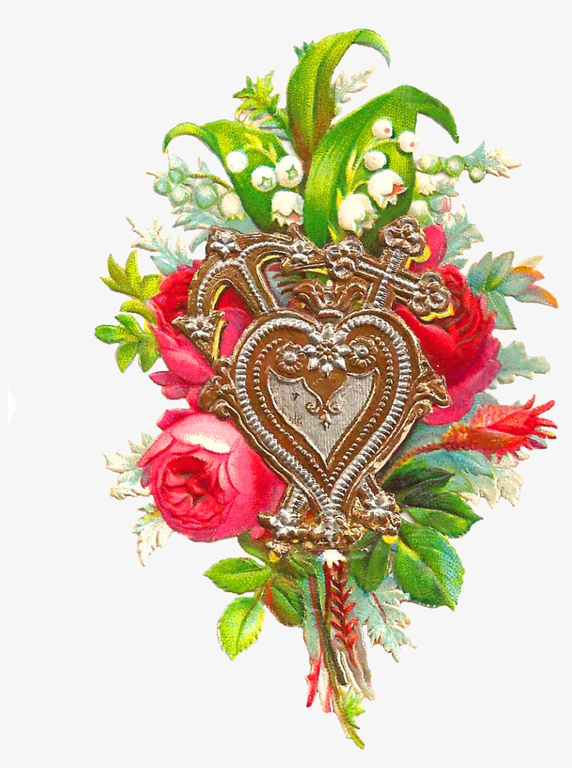 Free Flower Clip Art - Beautiful Love Flower With Heart, transparent png #430006