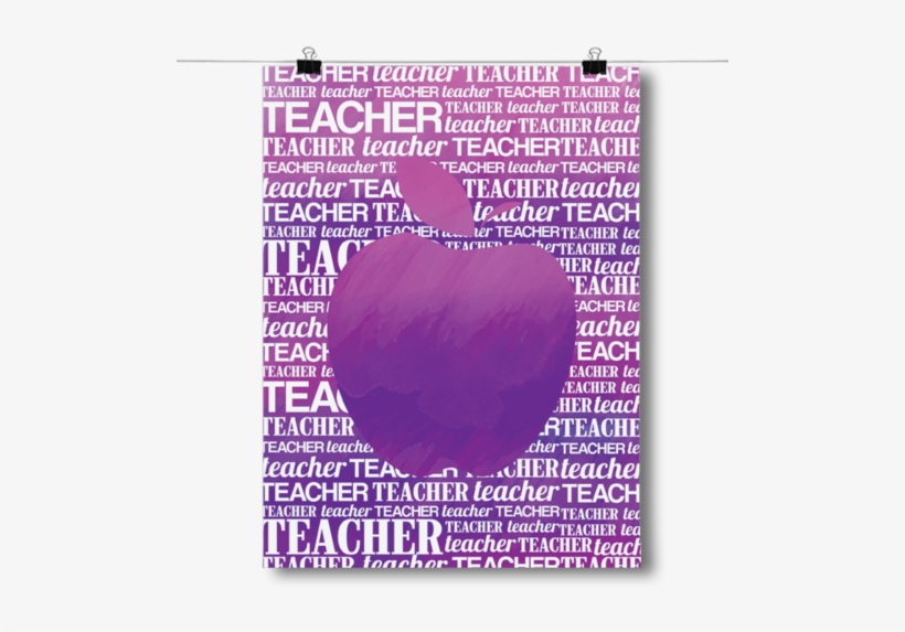 Apple Silhouette - Purple Watercolor - Inspired Posters Apple 