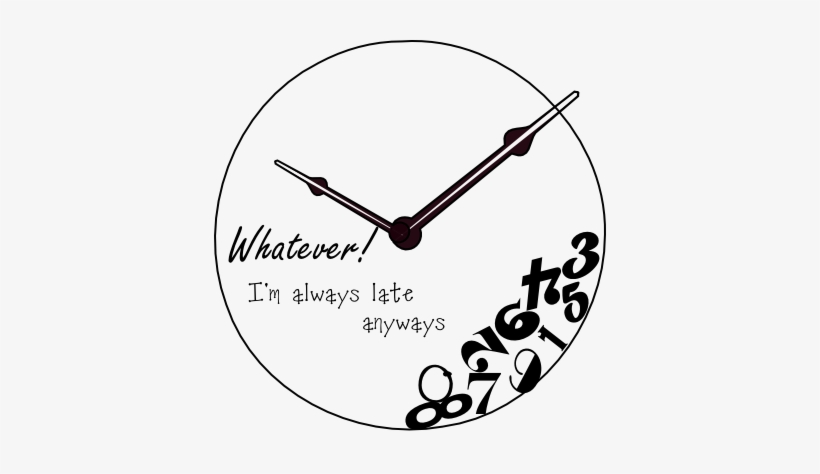 Svg File, Digi Stamp, Craft Project Or Cooking Recipess - Whatever I M Always Late Clock, transparent png #4329321