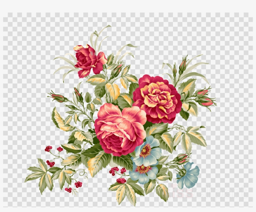 Download Vintage Flower Png Clipart Floral Design Clip - Flowers Laptop Sleeve - 13", transparent png #4354047