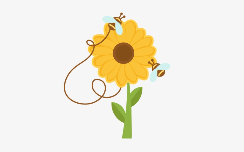 Download Bees On Sunflowers Svg Cuts Scrapbook Cut File Cute Sunflower Cute Png Free Transparent Png Download Pngkey