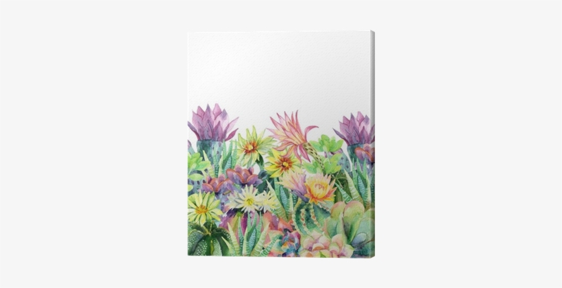 Blooming Background Canvas Print - Watercolor Painting - Free 