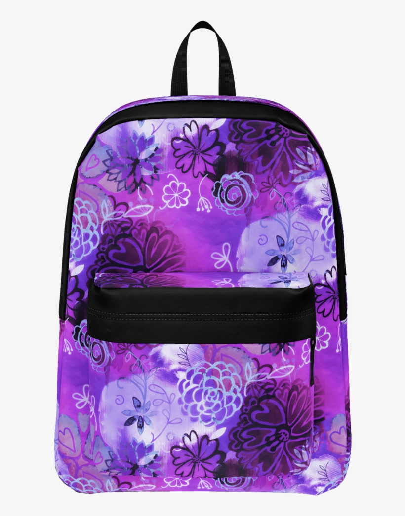 Grunge Urban Purple Flowers Backpack - Urban Purple Watercolor Flowers ...