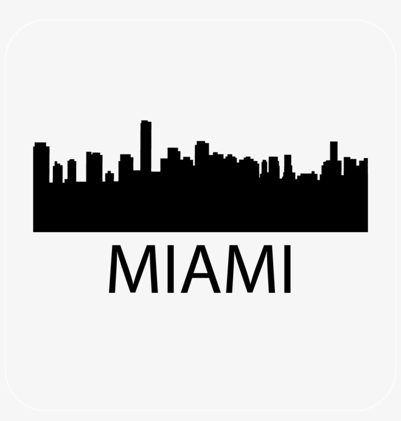 Miami Skyline Silhouette Png - Miami Skyline Decal - Free Transparent ...