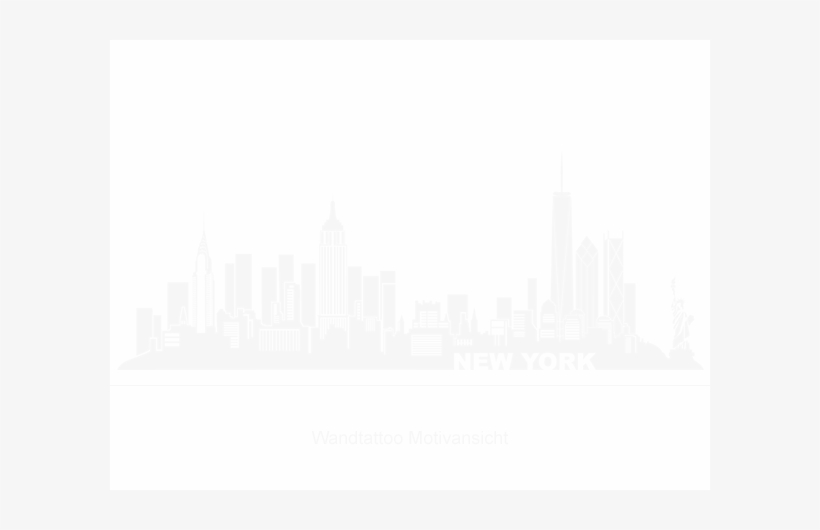 Tattoo City New York Ny - Nyc Skyline Outline With Freedom Tower, transparent png #466554