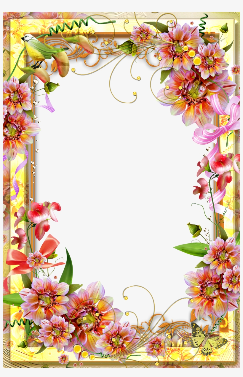 Flower Attractive Butterfly Front Page Border Design For Project - Forb