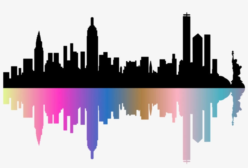 Sticker Skyline De Newyork Design Ambiance Sticker - Skyline New York Dessin, transparent png #482445