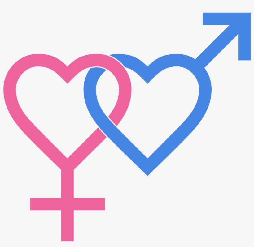 Heterosexual Symbol Two Hearts - Heterosexual Symbol, transparent png #4918989