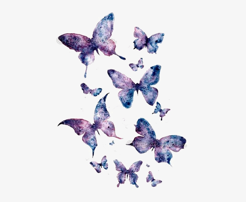 Report Abuse - Butterfly Watercolor Art, transparent png #53702