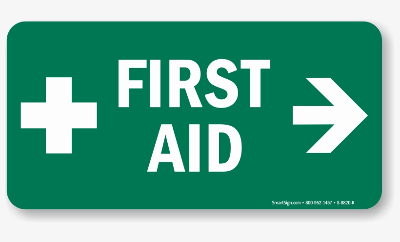 First Aid Sign With Right Arrow And Symbol East Chapel Hill High Logo