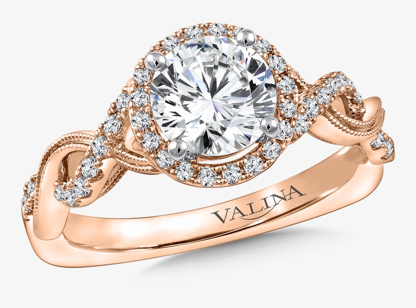 Valina Diamond Engagement Ring Mounting In 14k Rose - Valina Engagement Ring Mounting | Size: 6.50, transparent png #5059751