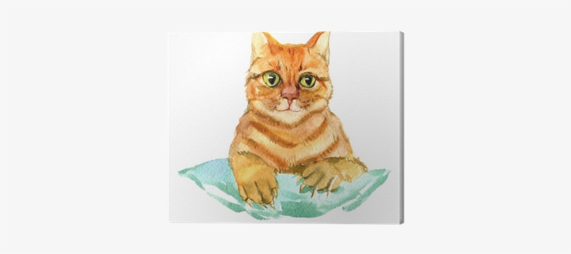 Red Cat Isolated On White Background, Watercolor Illustration - Illustration, transparent png #511374
