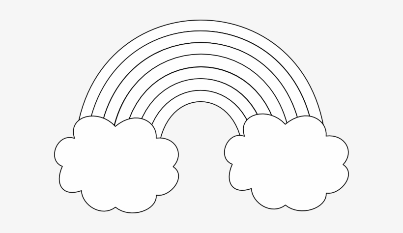Rainbow With Cloud Black And White Free Transparent Png Download Pngkey