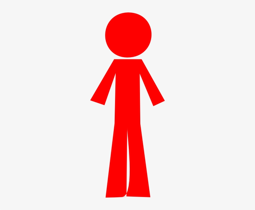 Red Stickman Stands Out Masses Stock Illustration 307592897