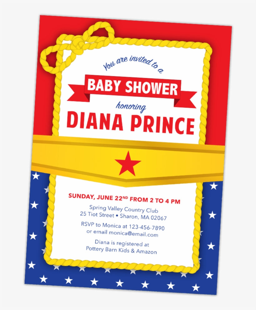 Wonder Woman Baby Shower Invitation - Wonder Woman Baby Shower Invitations, transparent png #5270012