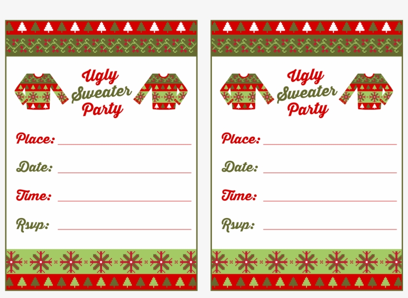 Free Printable Ugly Christmas Sweater Party Invitations - Ugly ...