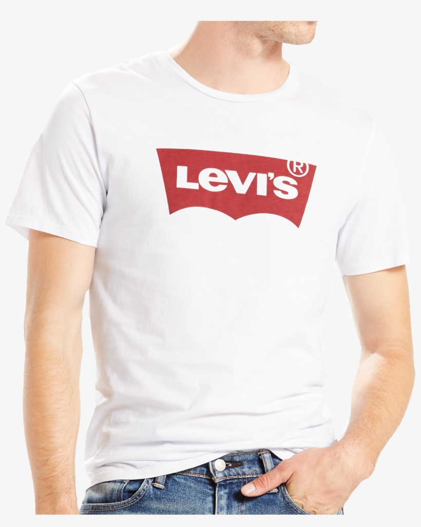 Levis Shirt Weiss S/s Batwing Frontansicht, transparent png #5370923
