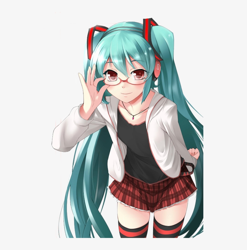 Photo - Hatsune Miku With Glasses - Free Transparent PNG Download - PNGkey