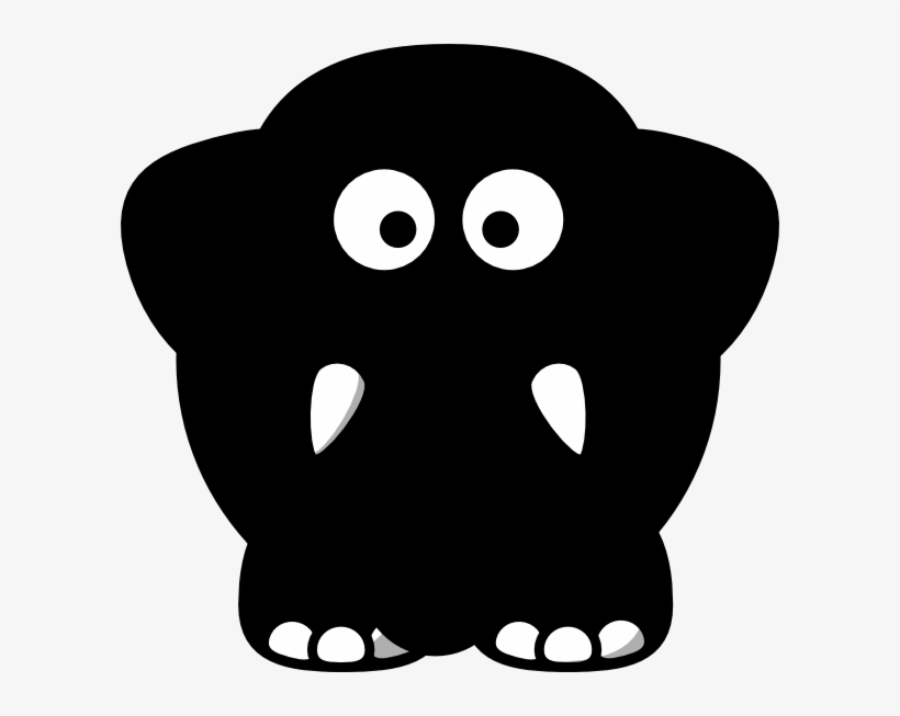 How To Set Use Black Elephant Cartoon Svg Vector, transparent png #5448458