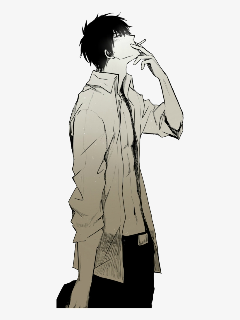 Drawn Smoking Transparent Background Anime Guy Smoke Free