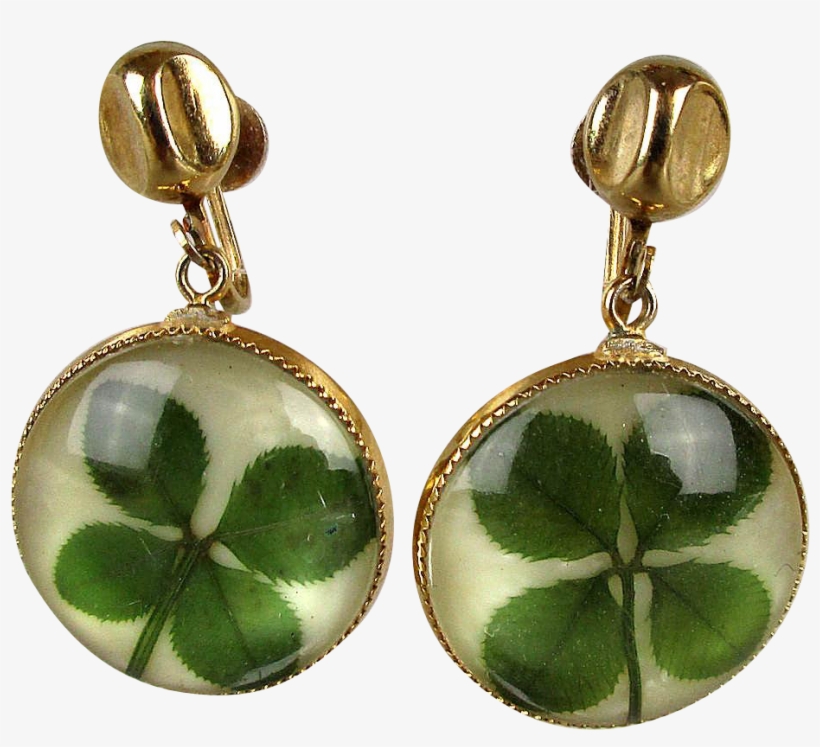 These Vintage Coro Earrings Carry A Lot Of Good Luck - Four-leaf Clover, transparent png #5583398