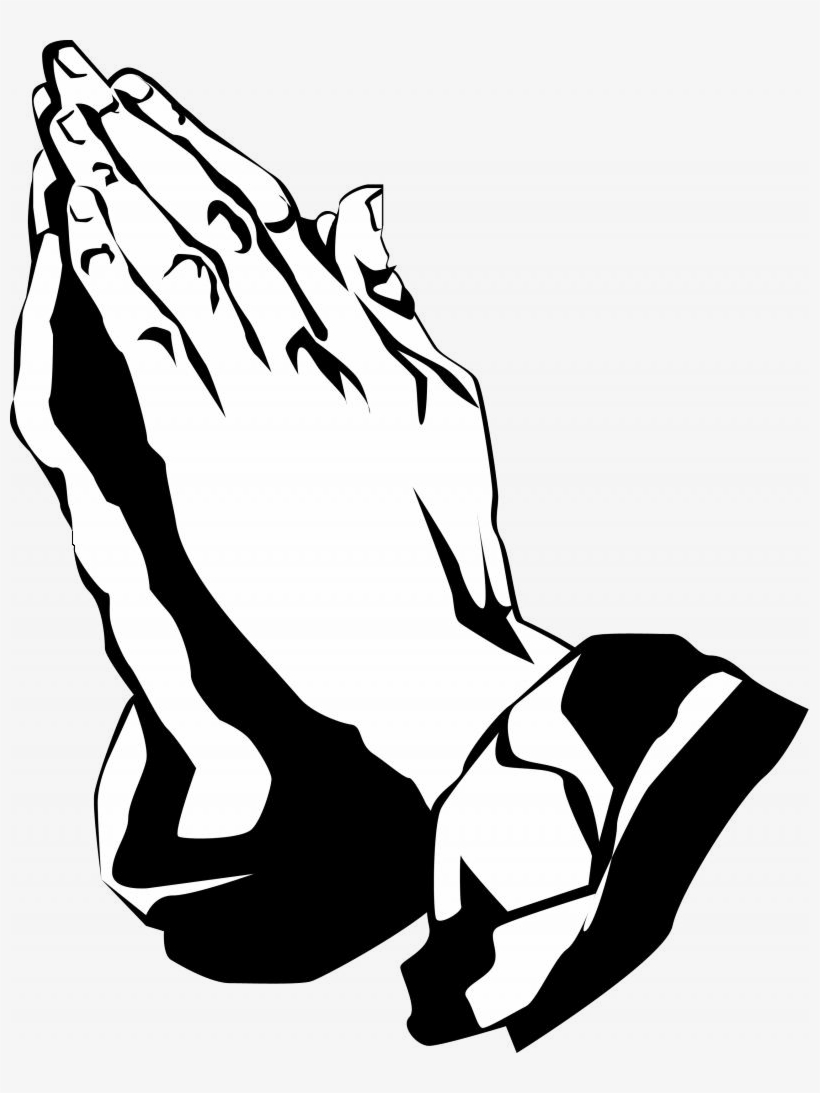 Sermon Uploaded - Praying Hands Black And White - Free Transparent PNG ...