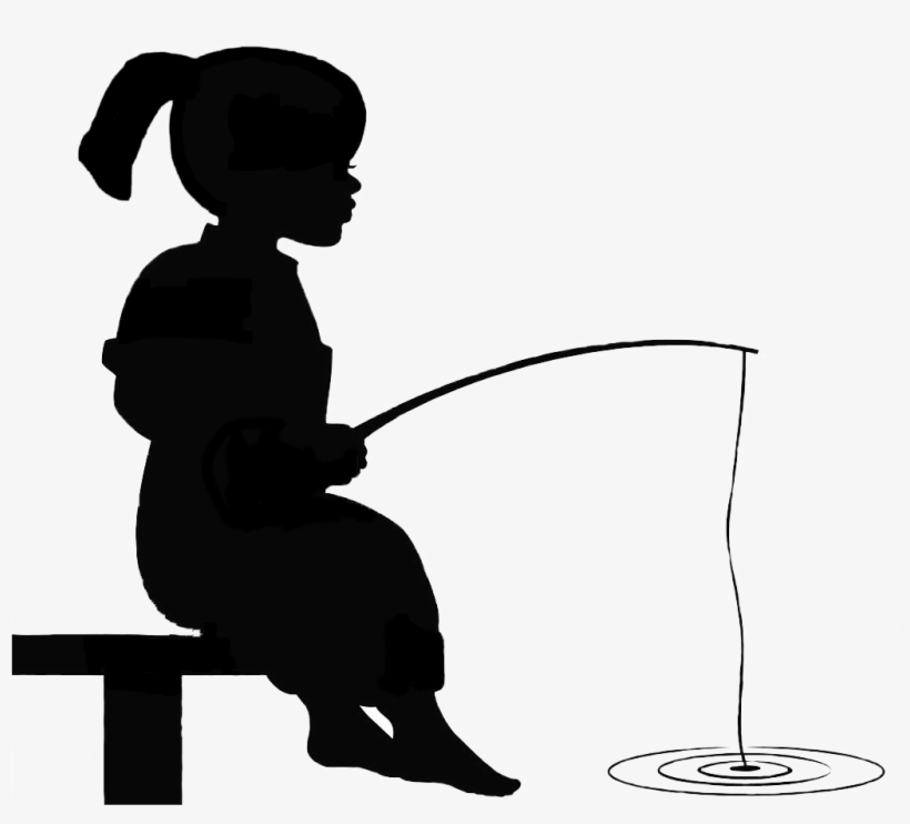Download Girl Fishing Silhouette - Little Boy Fishing - Free ...