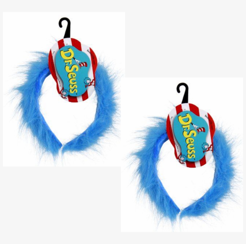 Twins Clipart Character Dr Seuss - Dr. Seuss Thing 1 & 2 Fuzzy Costume Headband Adult, transparent png #595289