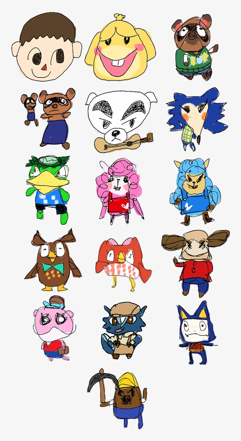 All Of Wario's Drawings Of The Animal Crossing - Cartoon - Free ...