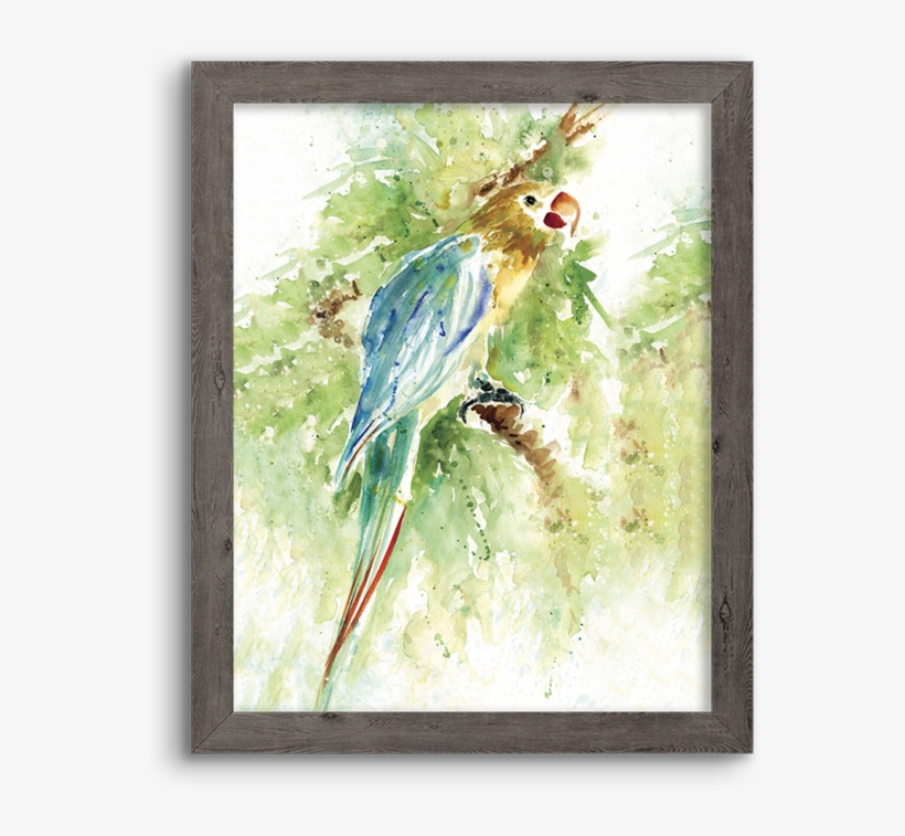 Watercolor Parrot - Palm Island Home Island Beauty I Wall Art - One Size, transparent png #66751