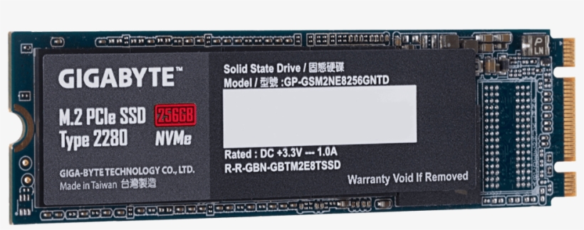 Starting At The Lowest Capacity, The 128gb Nvme Drive - Gigabyte Ssd M 2 256gb Nvme, transparent png #6122335