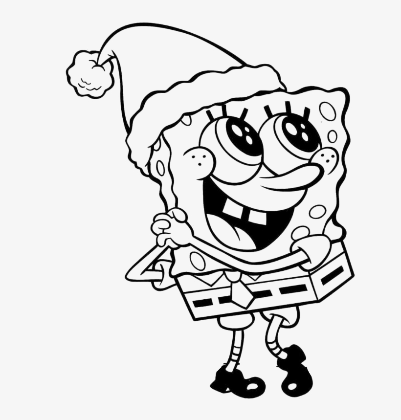 Download Spongebob Is Very Pleased With Today Christmas Coloring Free Printable Spongebob Christmas Coloring Pages Free Transparent Png Download Pngkey