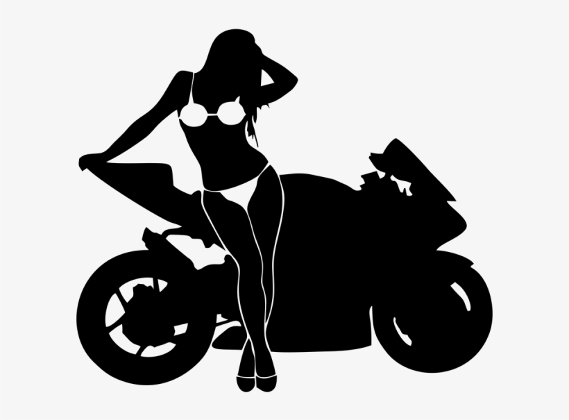 Download Sexy Girl Decal Silhouette Motorcycle Chick Free Transparent Png Download Pngkey